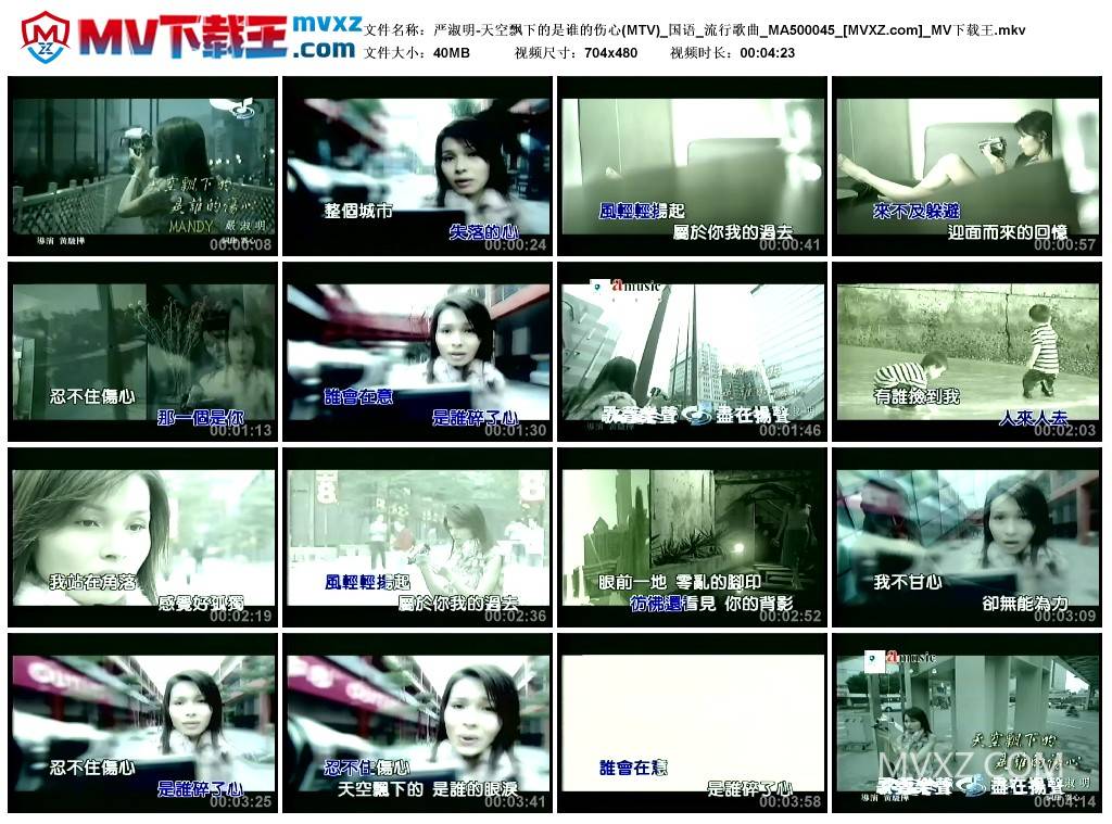 严淑明-天空飘下的是谁的伤心(MTV)_国语_流行歌曲_MA500045